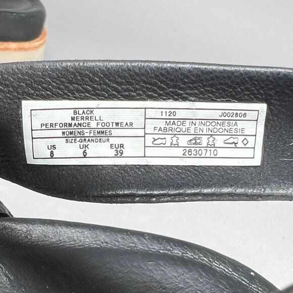 Merrell Juno Sandals Women's Size 8 Black Leather Buckle Slingback Flip Flops - Picture 12 of 12